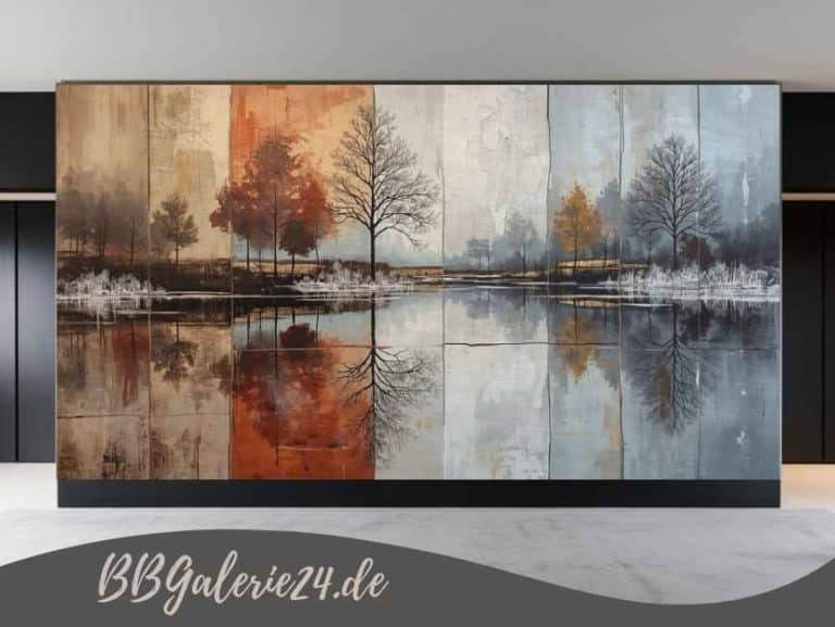 Wandbild im skandinavischen Stil - See für Wohnzimmer und Schlafzimmer