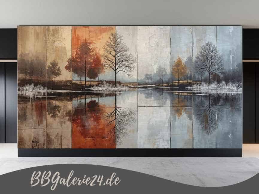 Wandbild im skandinavischen Stil - See für Wohnzimmer und Schlafzimmer